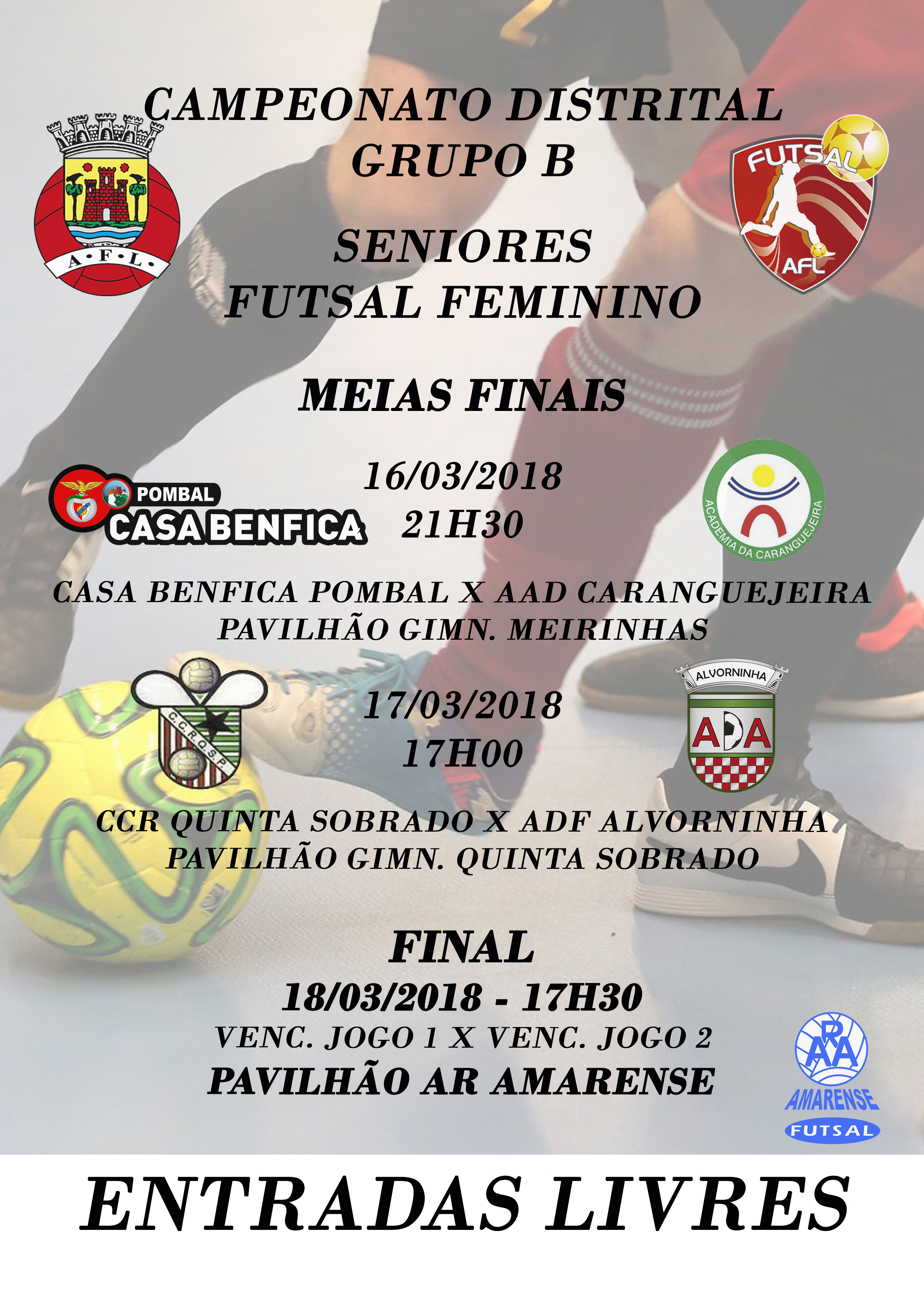 Campeonato Distrital - Grupo B - Seniores - Futsal Feminino!
