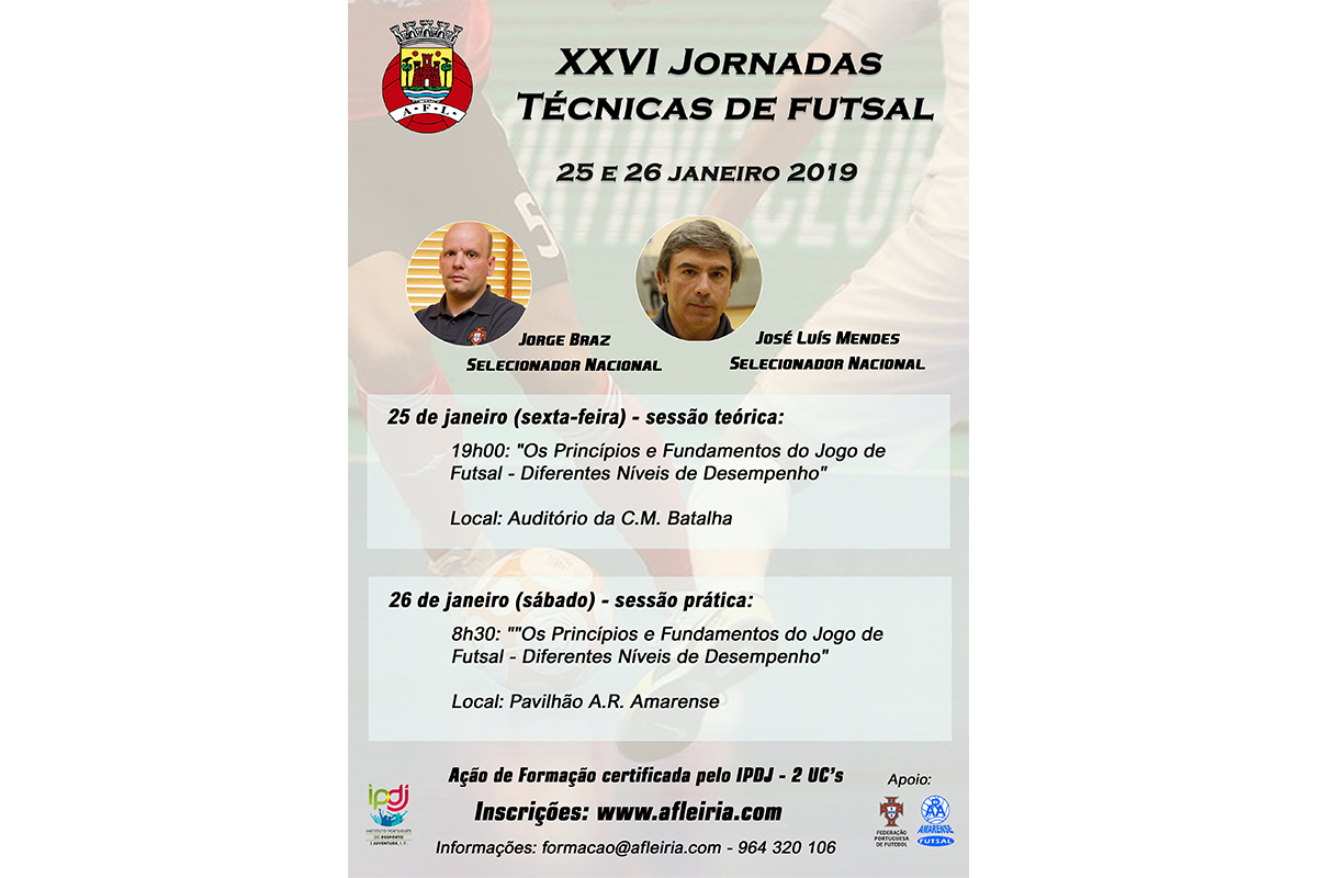 XXVI Jornadas Técnicas de Futsal - Alteração de auditório