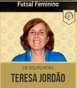 Gala Quinas de Ouro da FPF de 2017 consagra Teresa Jordão como treinadora do ano de futsal feminino.