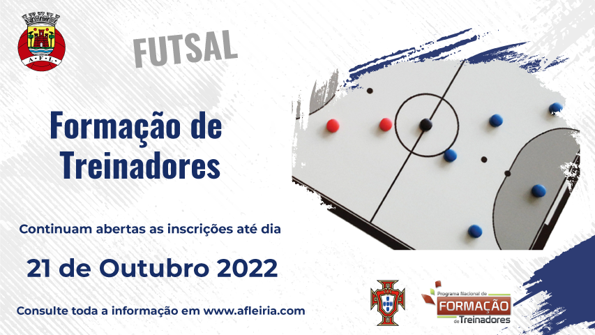 Inscrições Abertas para Cursos de Treinadores de Futsal - PRAZO ALARGADO