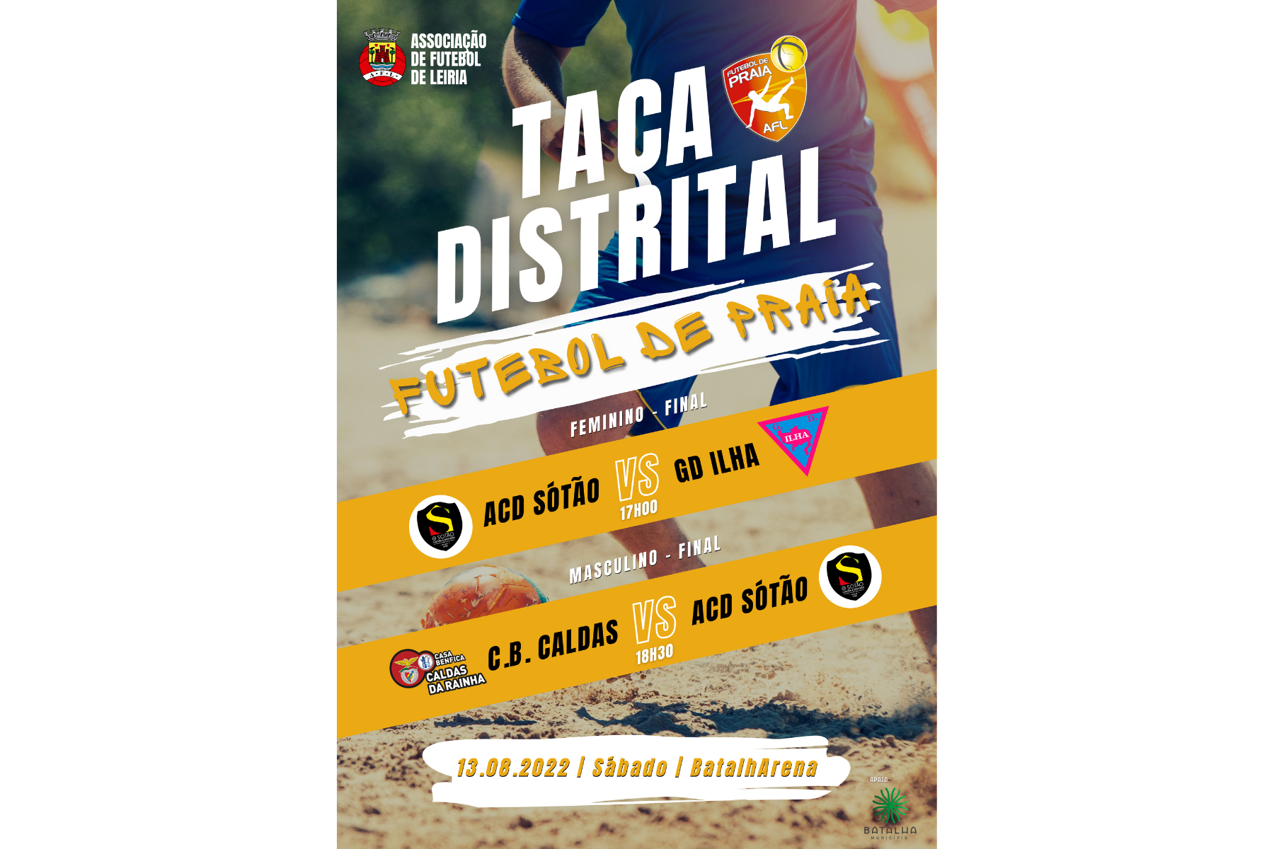 Finais da Taça Distrital de Futebol de Praia jogam-se este Sábado