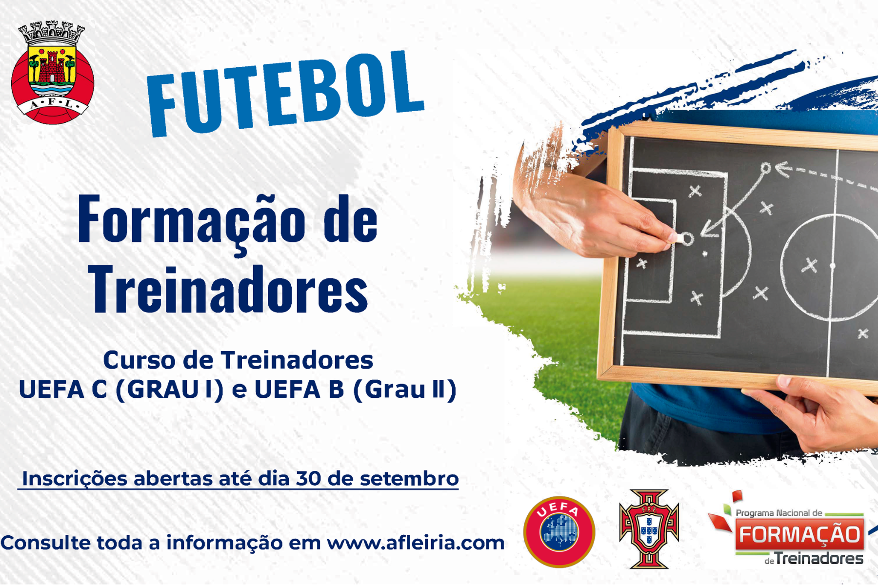 Inscrições Abertas para Cursos de Treinadores de Futebol