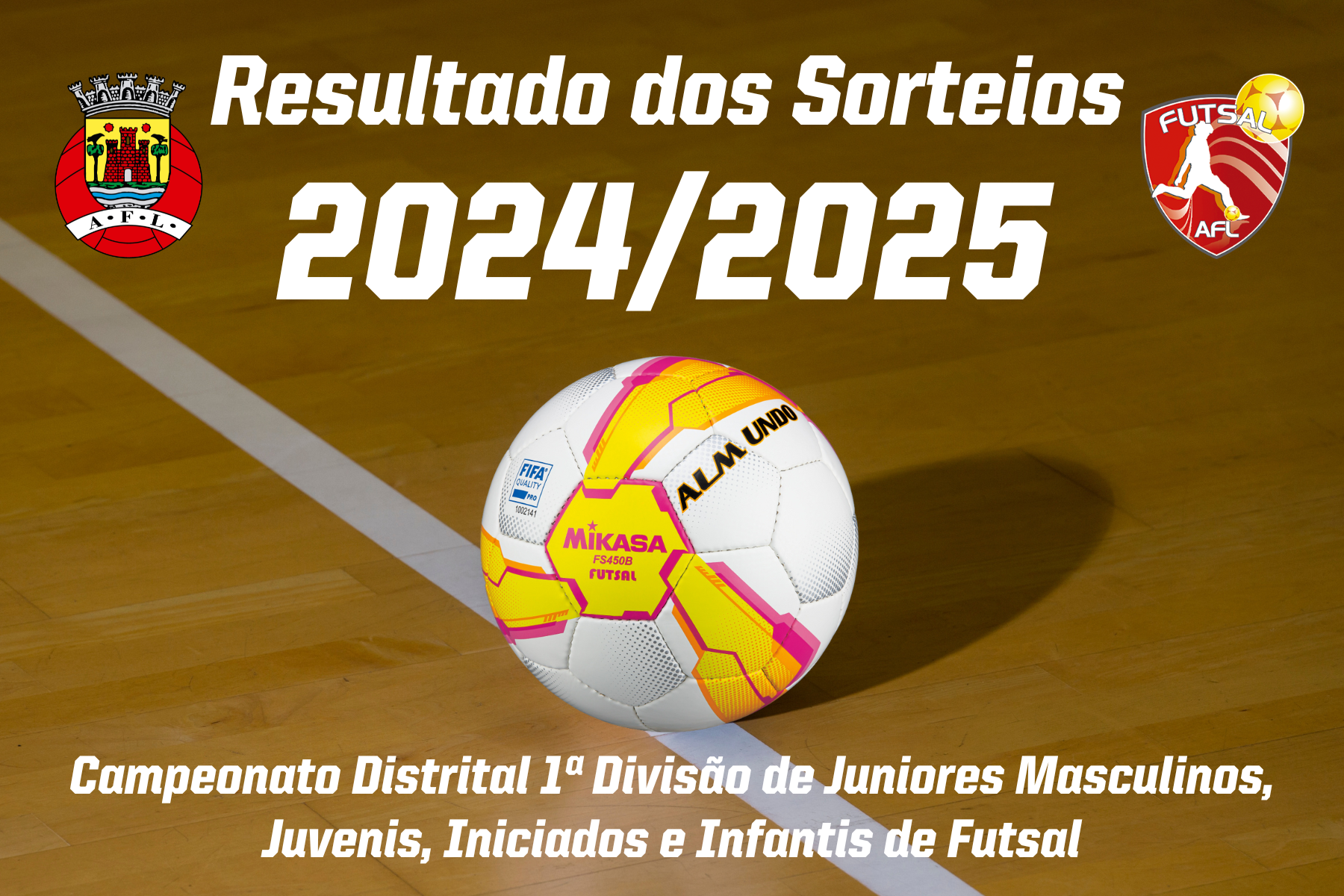 Resultados dos Sorteios do Campeonato Distritais 1ª Divisão conhecidos