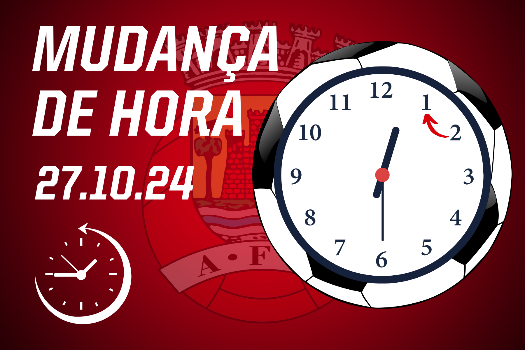 Hora muda no próximo dia 27 de outubro!