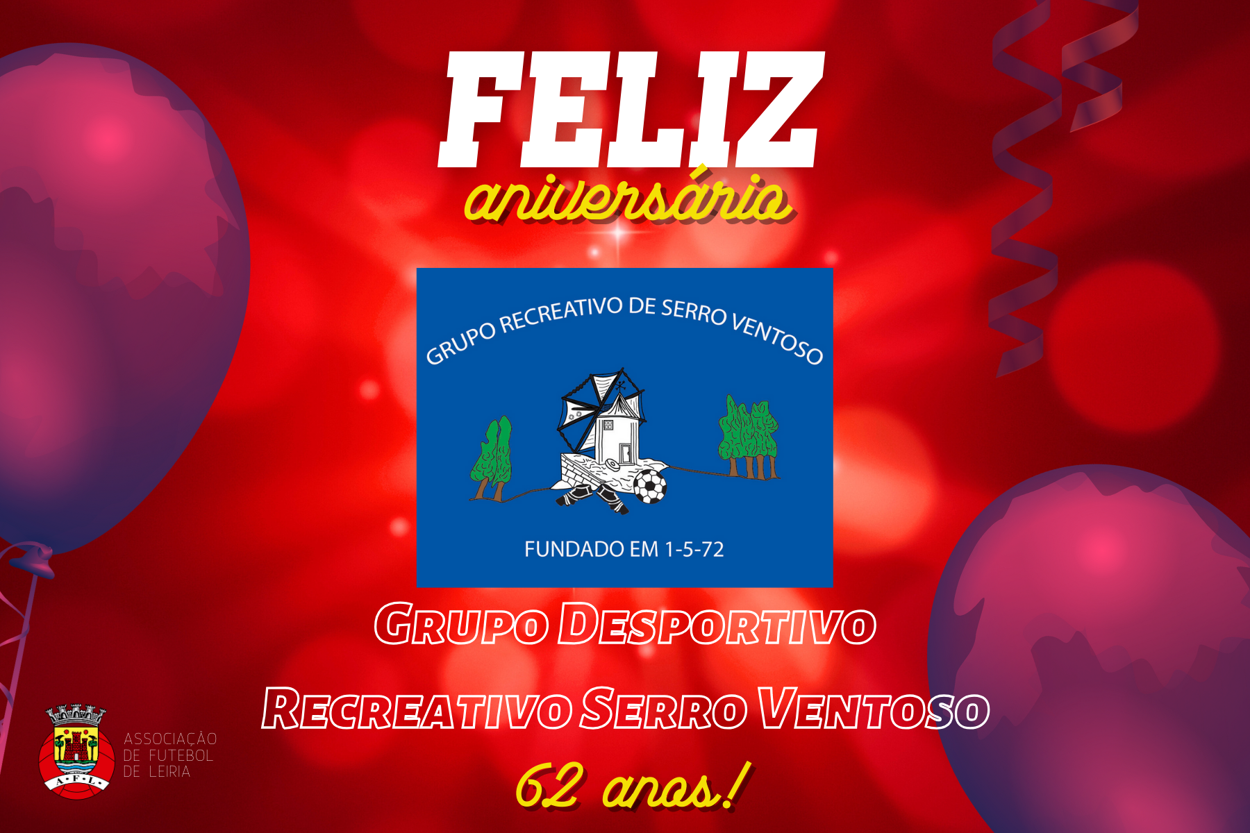 Grupo Desportivo Recreativo Serro Ventoso está de parabéns!