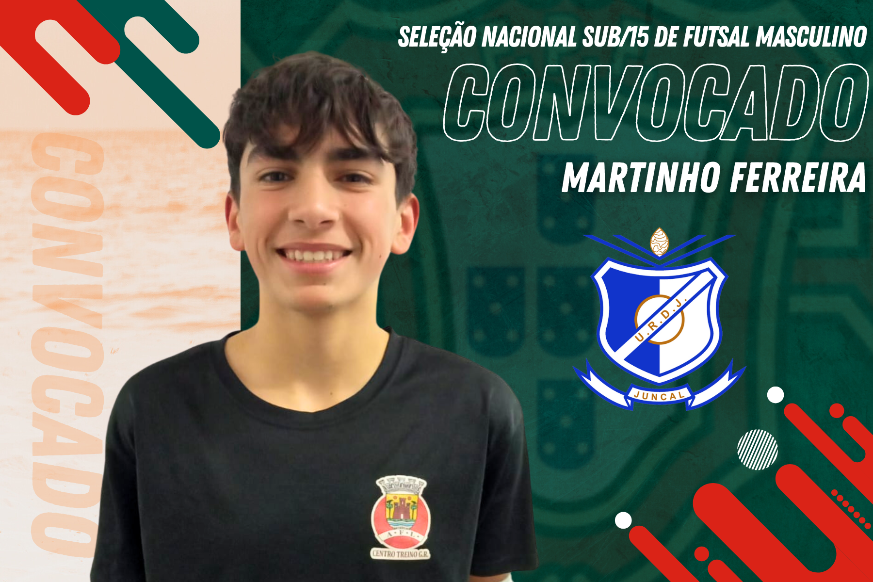 Martinho Ferreira convocado para a Seleção Nacional Sub-15 Masculina de Futsal