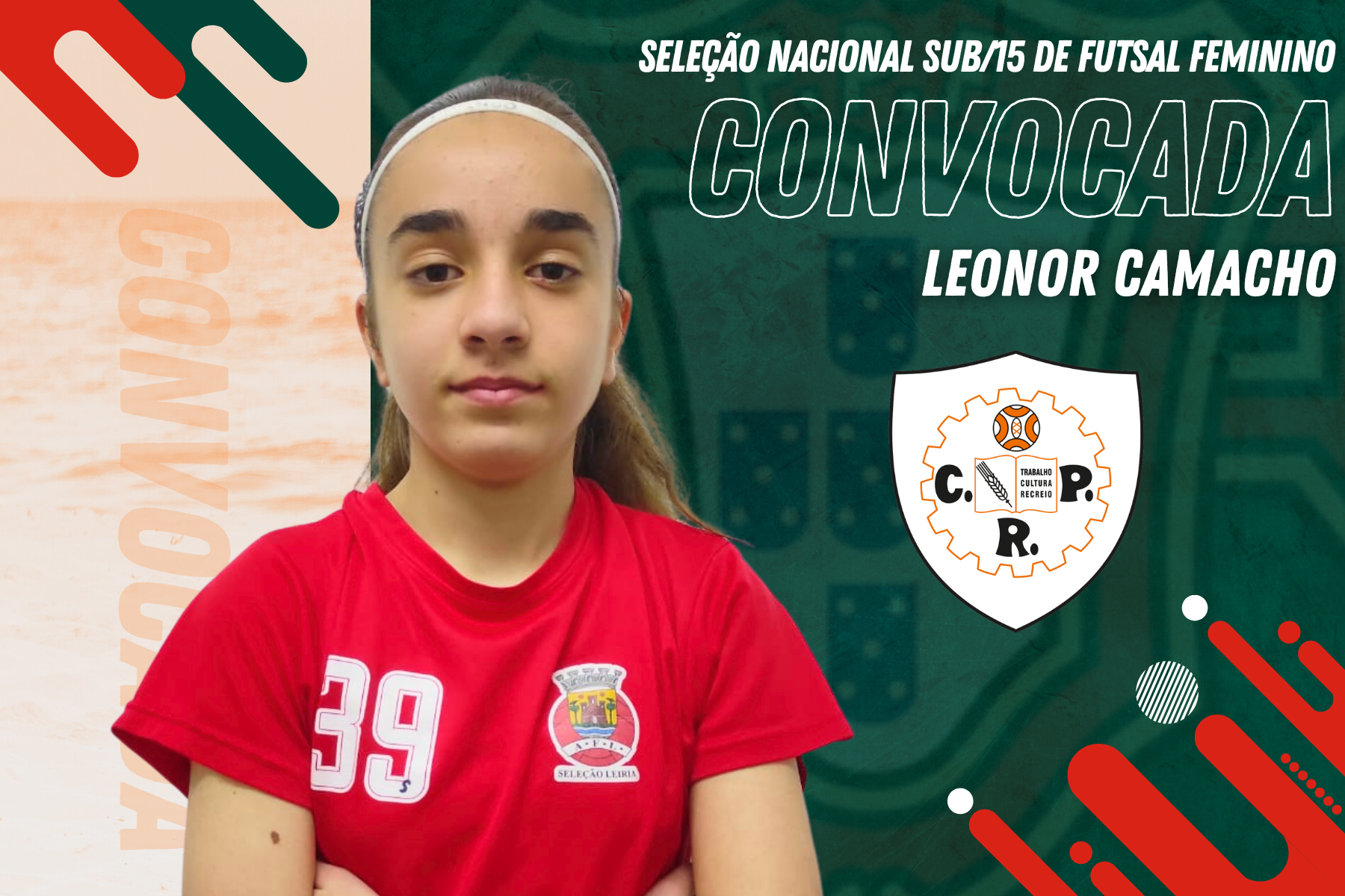 Leonor Camacho convocada para a Seleção Nacional Sub-15 Feminina de Futsal