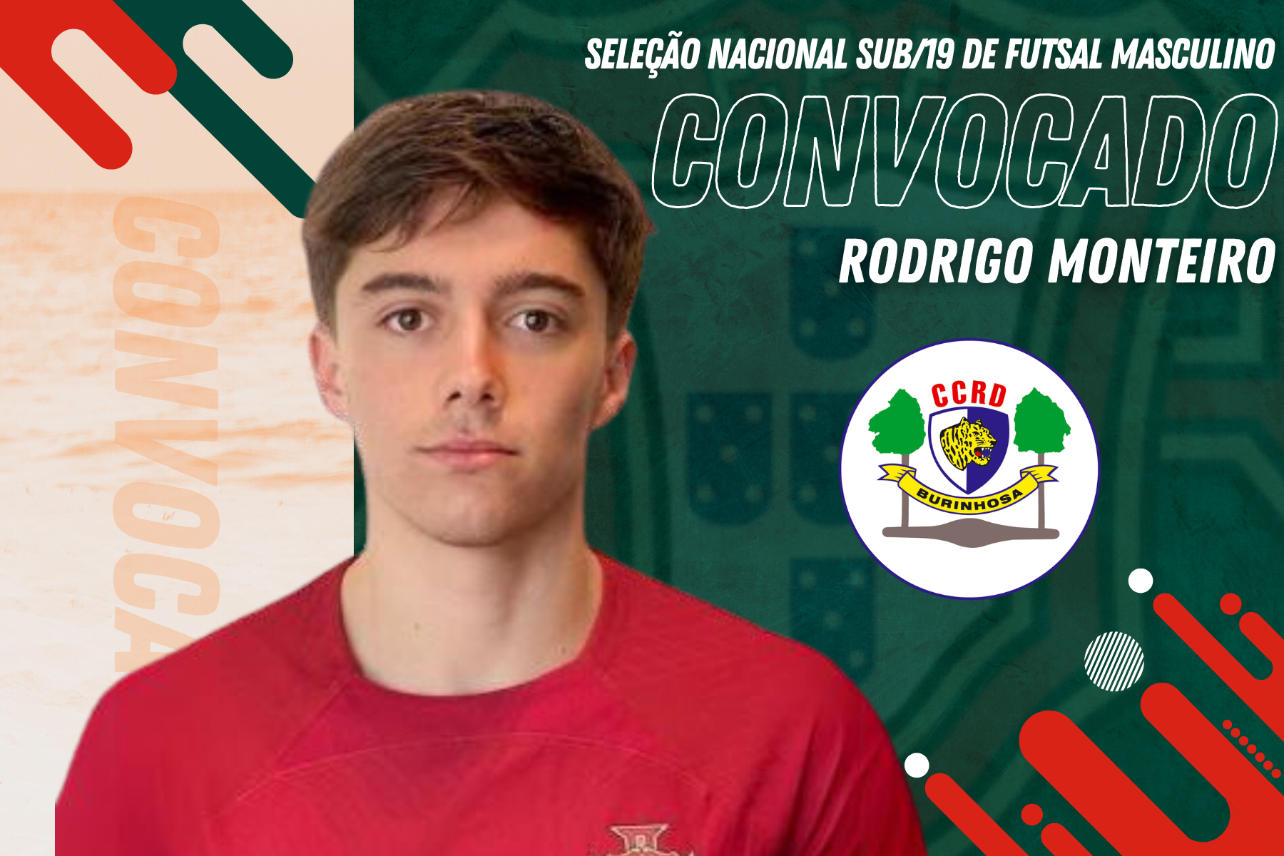 Rodrigo Monteiro convocado para a Seleção Nacional Sub-19 Masculina de Futsal