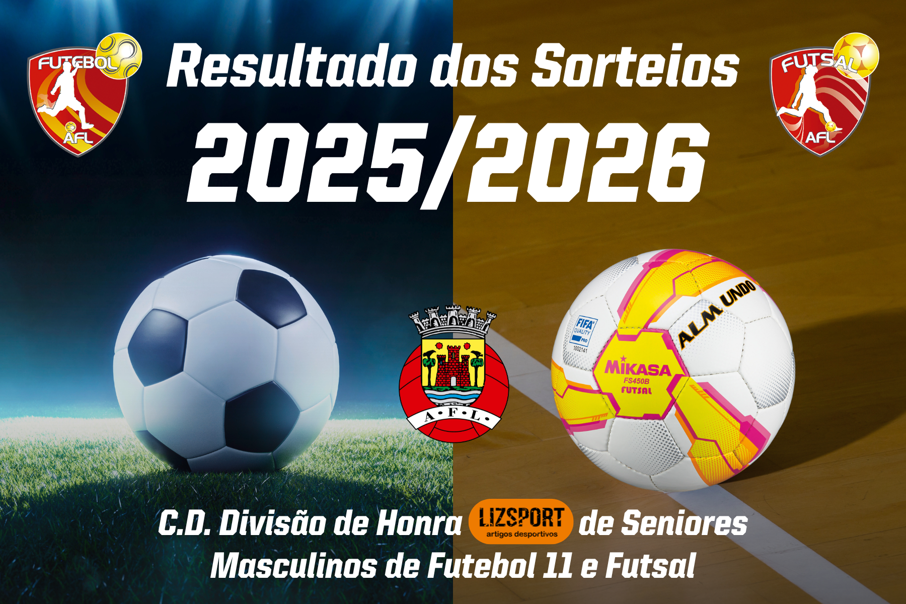 Resultados dos Sorteios dos Campeonatos Distritais Lizsport - Divisão de Honra Conhecidos 